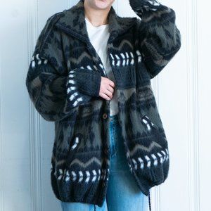 Vintage 100% Wool Button-Up Sweater